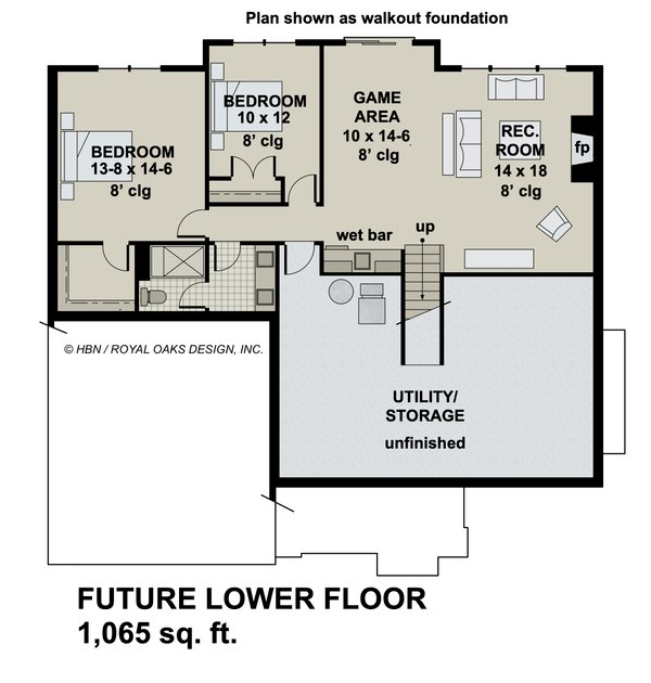 House Blueprint - Craftsman Floor Plan - Lower Floor Plan #51-1175