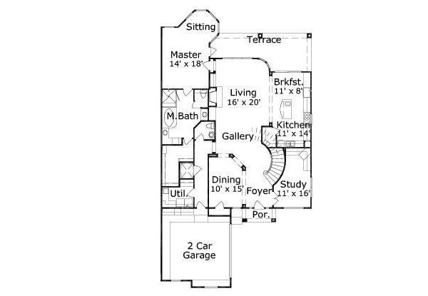 European Floor Plan - Main Floor Plan #411-583