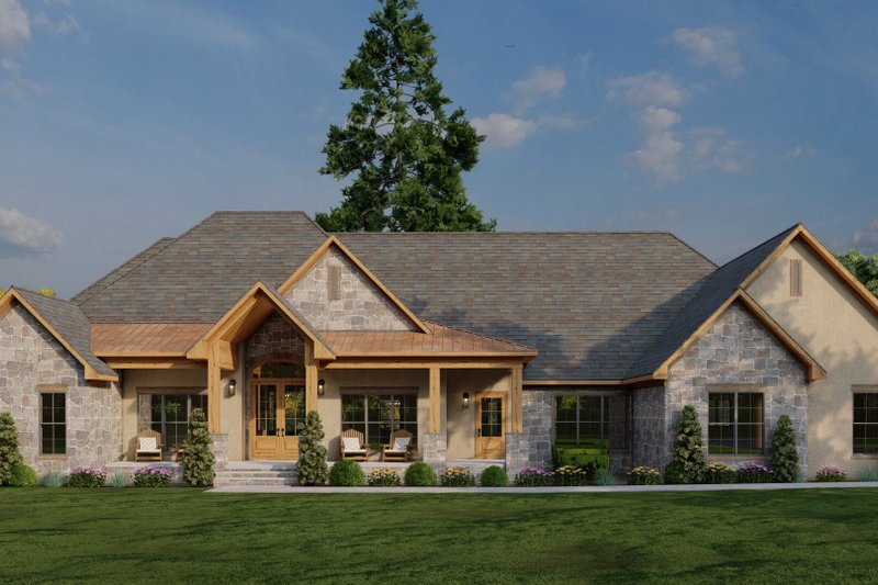 House Blueprint - Craftsman Exterior - Front Elevation Plan #17-3451