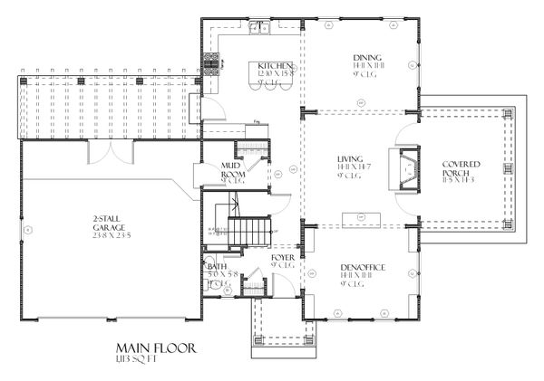 Craftsman Floor Plan - Main Floor Plan #901-96
