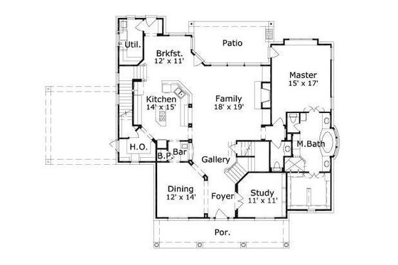Floor Plan - Main Floor for Colonial House Plan #411-380 - 5 bed, 3.5 bath