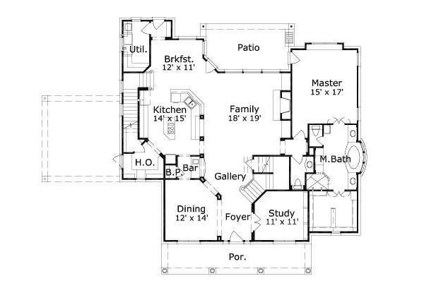 Colonial Floor Plan - Main Floor Plan #411-380