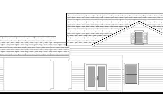Exterior - Rear Elevation for Traditional House Plan #1058-213 - 3 bed, 2 bath