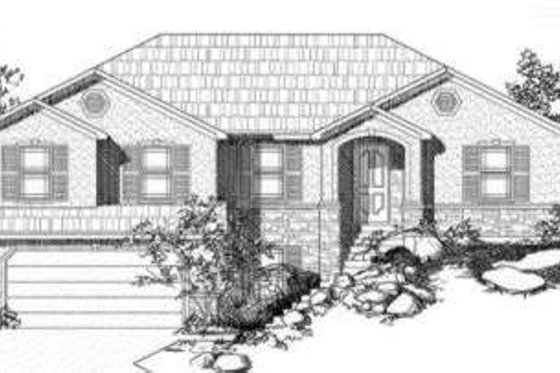 Exterior - Front Elevation for Traditional House Plan #24-223 - 6 bed, 3 bath