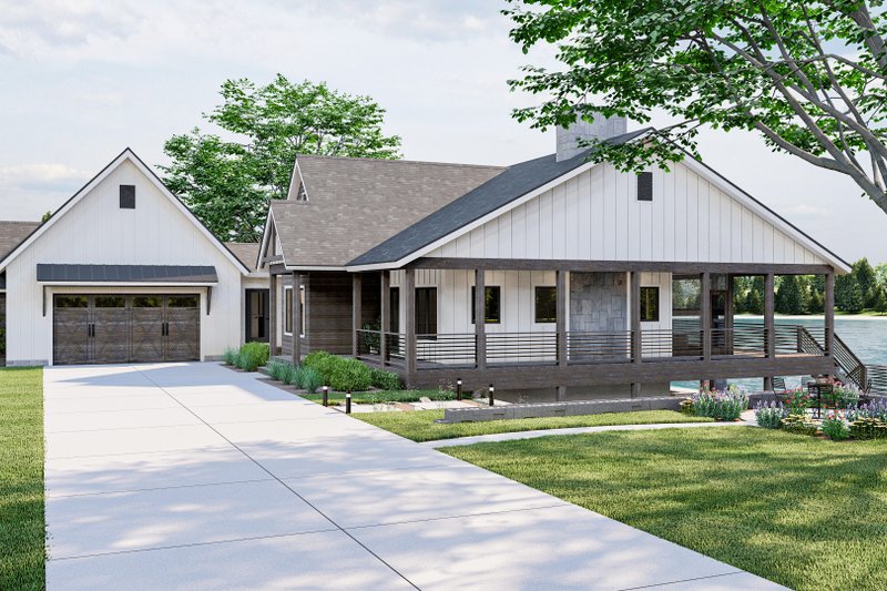 Architectural House Design - Exterior - Other Elevation 2 for Farmhouse House Plan #455-258 - 2 bed, 2 bath
