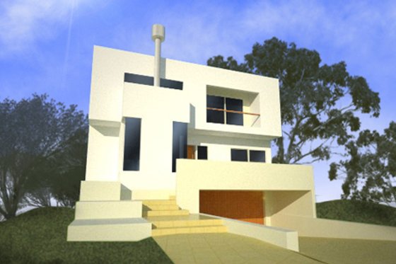 Exterior - Front Elevation for Modern House Plan #432-1 - 3 bed, 1.5 bath