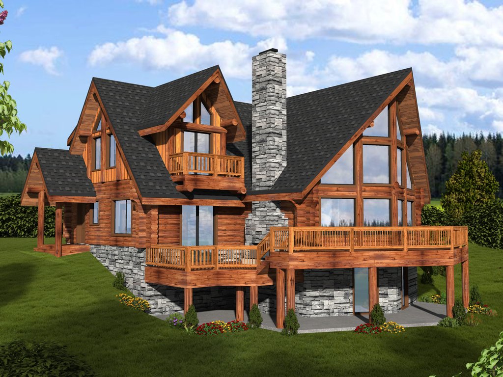 Log Style Layout 3600 Home Plan Log House 1,844 Sqft Floor Plan | Bay View III
