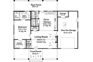 Floor Plan - Main Floor for Craftsman House Plan #21-467 - 1 bed, 1.5 bath