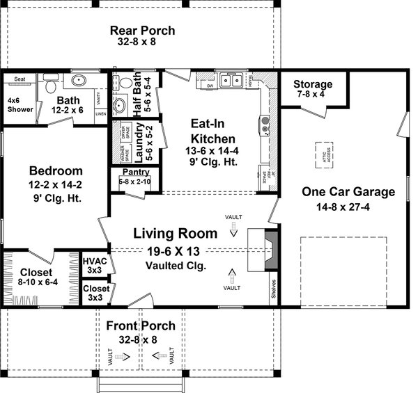 House Blueprint - Craftsman Floor Plan - Main Floor Plan #21-467