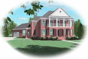 Southern Exterior - Front Elevation Plan #81-351