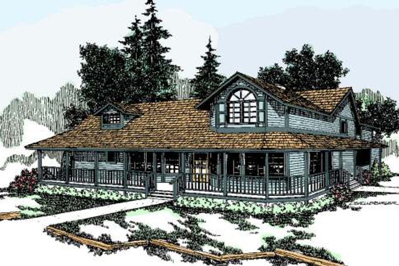 Dream House Plan - Farmhouse Exterior - Front Elevation Plan #60-130