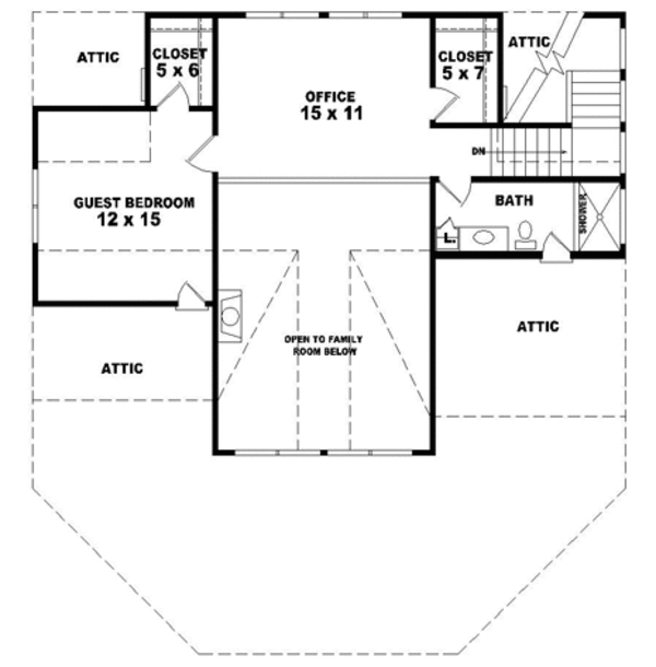 Bungalow Floor Plan - Upper Floor Plan #81-1659