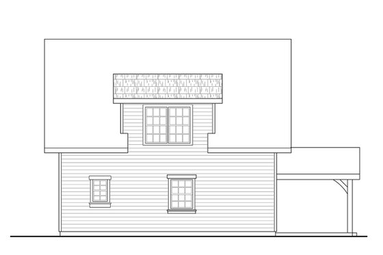 Exterior - Rear Elevation for Cottage House Plan #124-1223, 1 bath