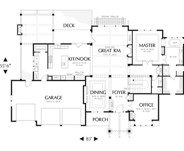 Dream House Plan - Craftsman Floor Plan - Main Floor Plan #48-543
