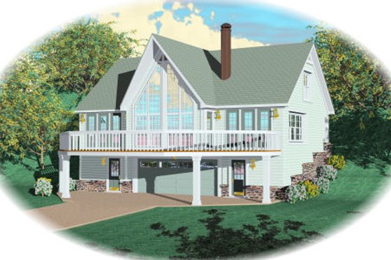 Exterior - Front Elevation for Contemporary House Plan #81-13873 - 2 bed, 3 bath
