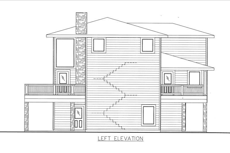 House Blueprint - Exterior - Other Elevation for Contemporary House Plan #117-1111 - 3 bed, 3 bath