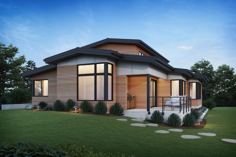 Architectural House Design - Exterior - Rear Elevation 1 for Contemporary House Plan #48-1080 - 3 bed, 2.5 bath