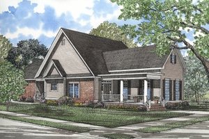 Country Exterior - Front Elevation Plan #17-1030