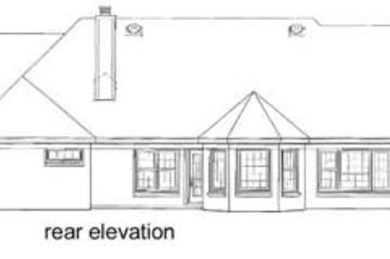 Exterior - Rear Elevation for Traditional House Plan #81-313 - 3 bed, 2 bath