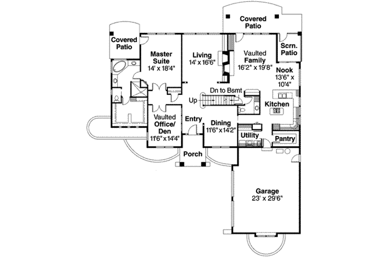 Home Plan - Floor Plan - Main Floor for European House Plan #124-417 - 3 bed, 2.5 bath
