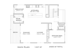 Floor Plan - Main Floor for Contemporary House Plan #909-9 - 3 bed, 2.5 bath