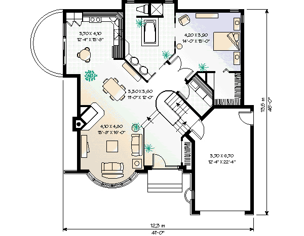 European Floor Plan - Main Floor Plan #23-1005