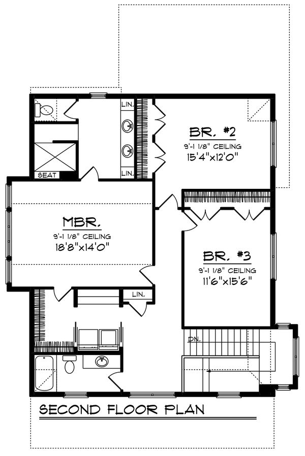 Dream House Plan - Craftsman Floor Plan - Upper Floor Plan #70-1219