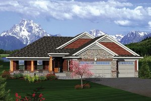 Exterior - Front Elevation for Craftsman House Plan #70-1087 - 3 bed, 2.5 bath