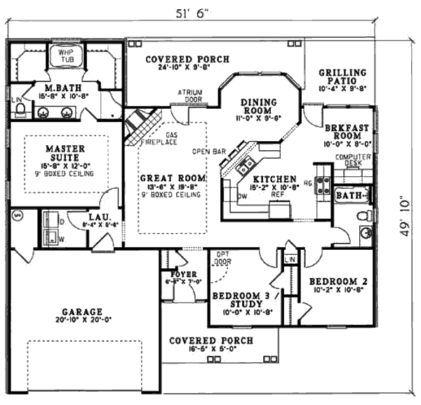 House Plan Design - Traditional Floor Plan - Main Floor Plan #17-2291
