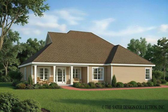 Exterior - Rear Elevation for Craftsman House Plan #930-191 - 3 bed, 2 bath