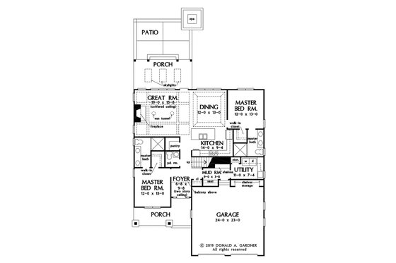 Floor Plan - Main Floor for Cottage House Plan #929-1104 - 4 bed, 3.5 bath