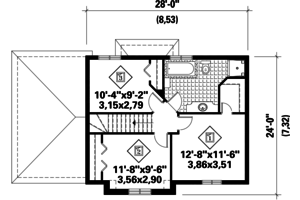 Floor Plan - Upper Floor for Traditional House Plan #25-4788 - 3 bed, 1 bath