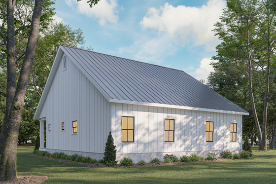 Exterior - Rear Elevation for Farmhouse House Plan #44-233 - 2 bed, 1 bath