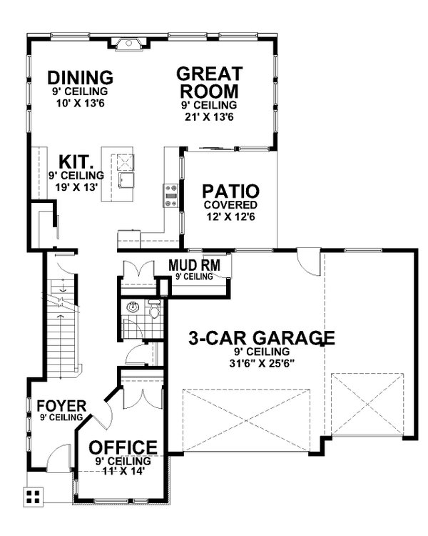 Prairie Floor Plan - Main Floor Plan #112-218
