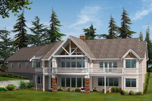 Exterior - Rear Elevation for Craftsman House Plan #132-104 - 2 bed, 2.5 bath