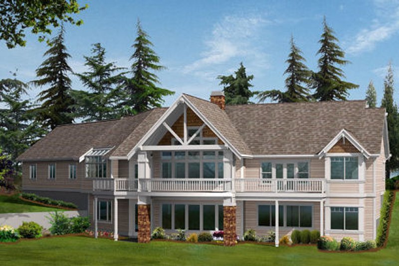 Architectural House Design - Exterior - Rear Elevation for Craftsman House Plan #132-104 - 2 bed, 2.5 bath