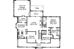 Floor Plan - Main Floor for Country House Plan #37-120 - 4 bed, 3 bath