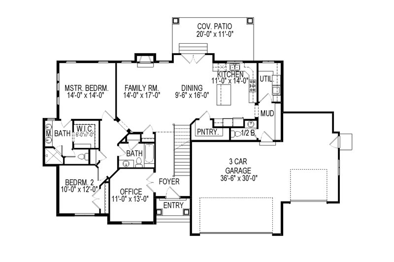 Ranch Style House Plan - 6 Beds 4.5 Baths 4192 Sq/Ft Plan #920-83 ...