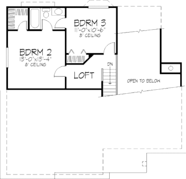 Ranch Floor Plan - Upper Floor Plan #320-354