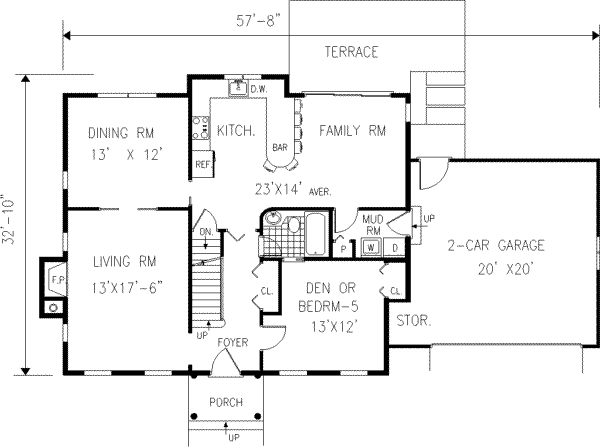 House Plan Design - Southern Floor Plan - Main Floor Plan #3-173