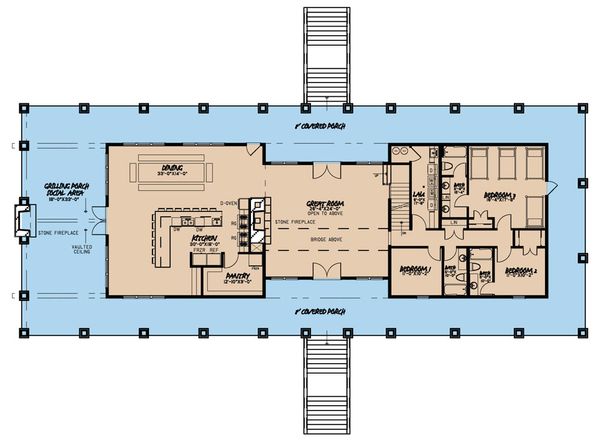 House Plan Design - Country Floor Plan - Main Floor Plan #923-47