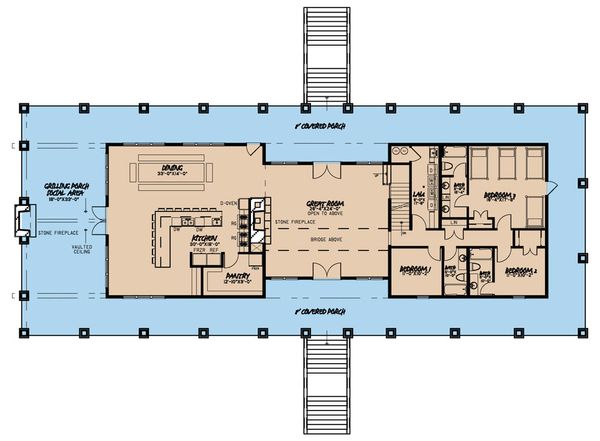Architectural House Design - Country Floor Plan - Main Floor Plan #923-47