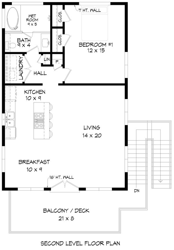 Contemporary Floor Plan - Main Floor Plan #932-999