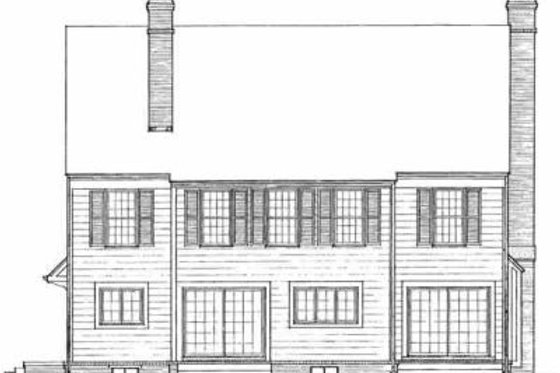 Exterior - Rear Elevation for Southern House Plan #72-358 - 4 bed, 2.5 bath