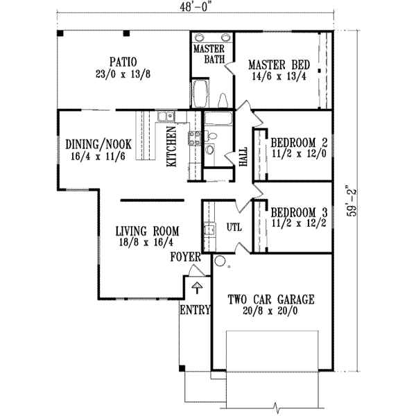 Ranch Floor Plan - Main Floor Plan #1-578