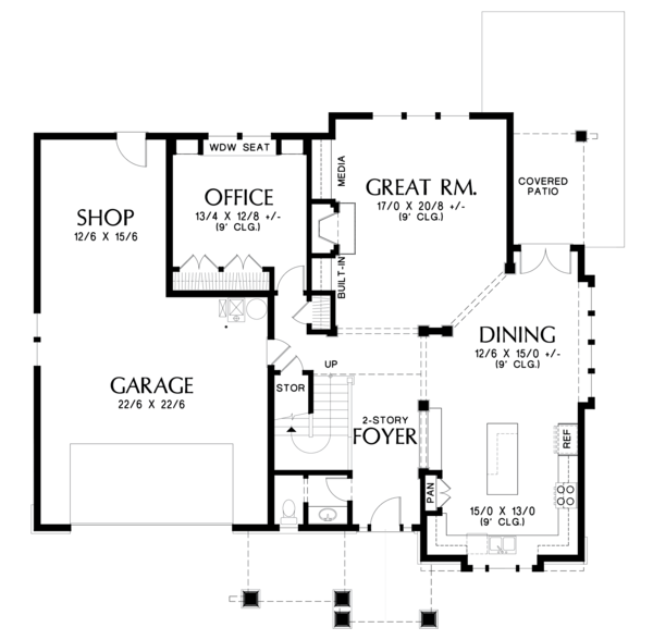 Craftsman Floor Plan - Main Floor Plan #48-696