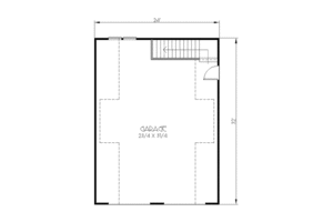 Floor Plan - Main Floor for Craftsman House Plan #423-20, 1 bath