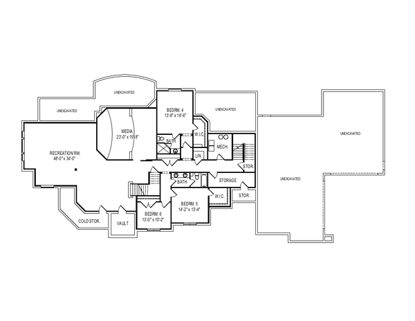 House Design - European Floor Plan - Lower Floor Plan #920-113