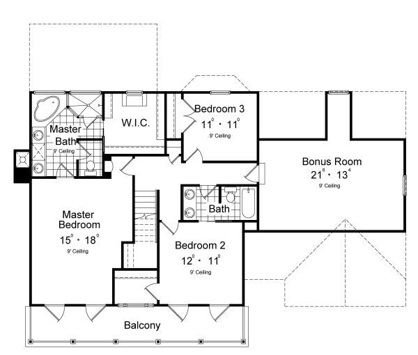 Home Plan - Classical Floor Plan - Upper Floor Plan #417-207