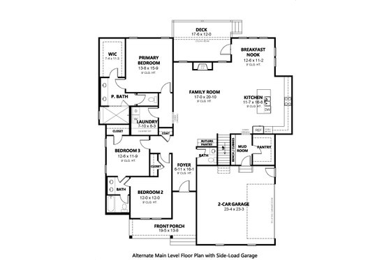 Floor Plan - Main Floor 1 for Country House Plan #1080-17 - 3 bed, 2.5 bath